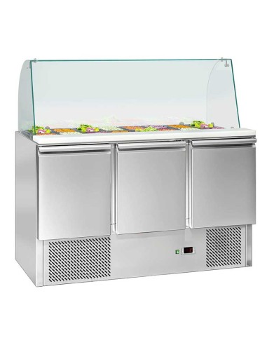 saladette refrigeree 3 porte 5 bacs gn 1/1