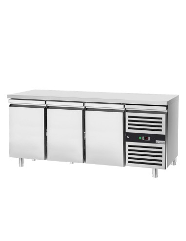 Tour pâtissier réfrigéré 3 portes et plan en inox - P 800 mm