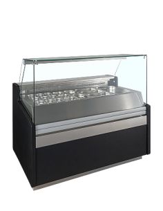 Vitrine à ingrédients réfrigérée avec pare-haleine - 4 x GN 1/1 - SPID150