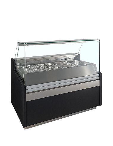 Vitrine à ingrédients réfrigérée avec pare-haleine - 4 x GN 1/1 - SPID150