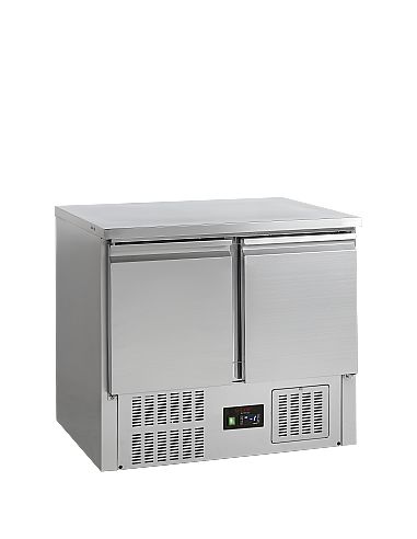 Saladette réfrigérée dessus inox - 2 portes GN 1/1 - GS921