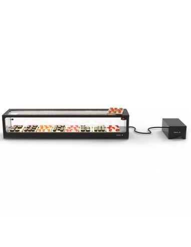 Vitrine froide à sushi 8 bacs GN 1/3 - L 1190 mm Sayl - sans groupe