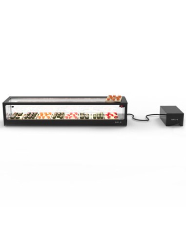 Vitrine froide à sushi 8 bacs GN 1/3 - L 1190 mm Sayl - sans groupe